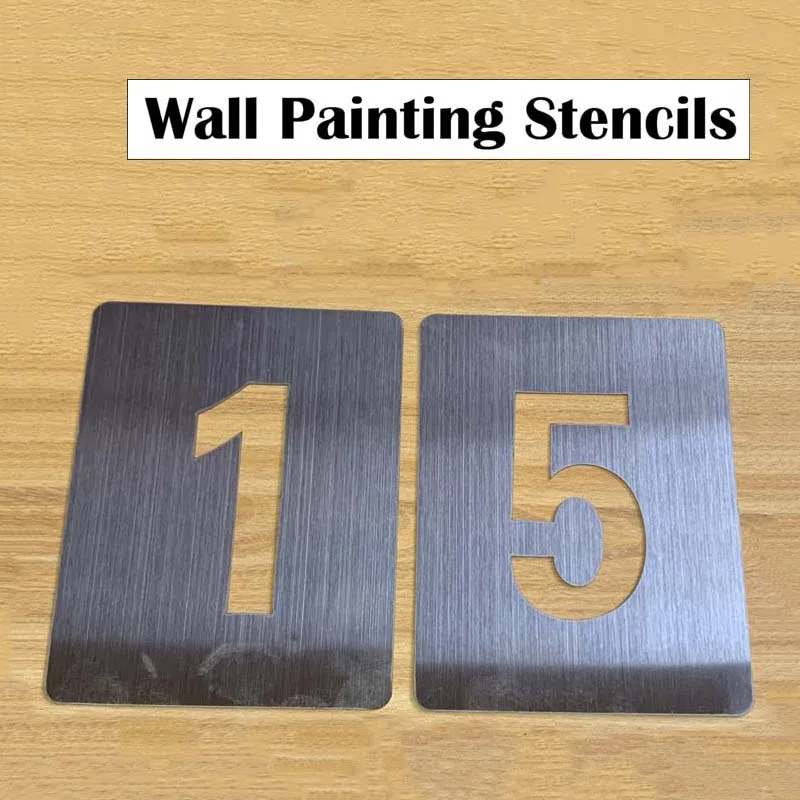 80mm Stainless Steel Wall Stencils Engraving Painting Numbers Letters Spray Paint Templates Moulds Paint Mark Signs For Mailbox