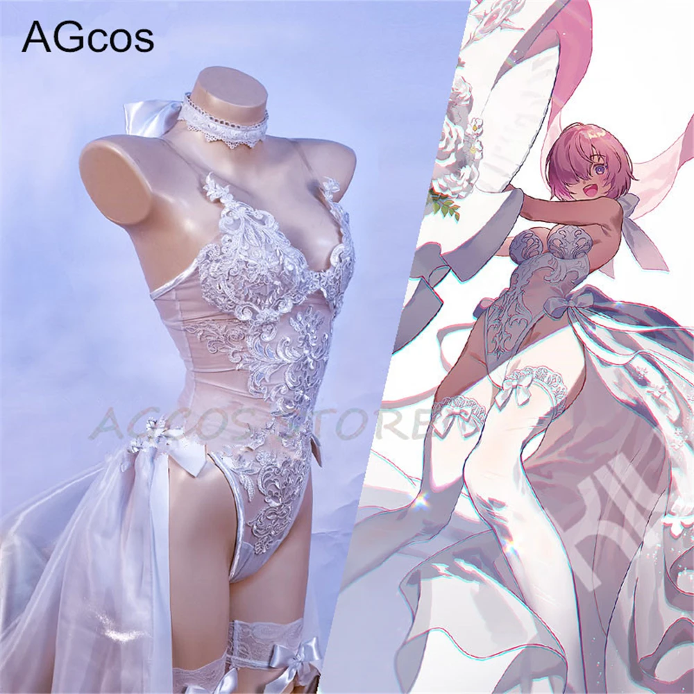 

AGCOS FGO Mash Kyrielight Cosplay Doujin Jumpsuits Embroidered Swimsuit Bikini Woman Sexy Cosplay