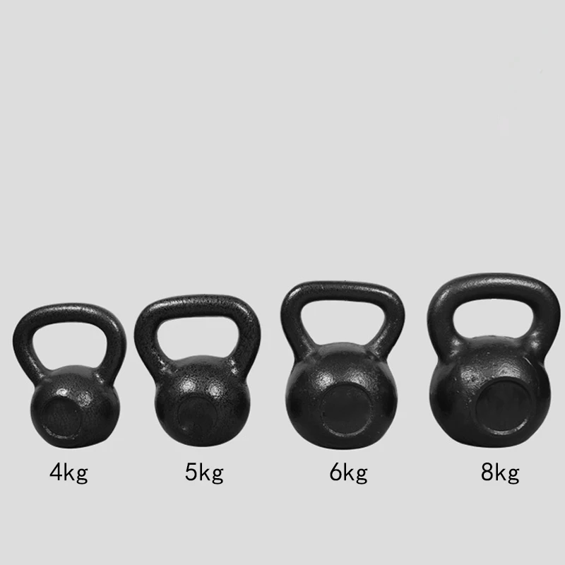 Gym Home Fitness Kettlebell Muscle Training ，Solid Cast Iron Equipment Body Building Lifting，  4/5/6/8/10 Kg Workout Kettlebell