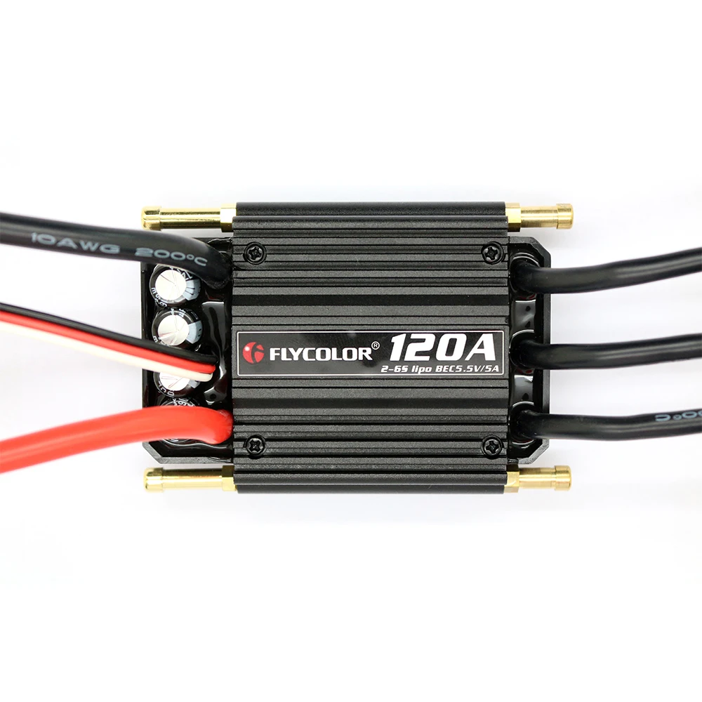 

Flycolor водонепроницаемый ESC 120A бесщеточный ESC 2-6s с 5,5 v / 5A BEC для RC лодки