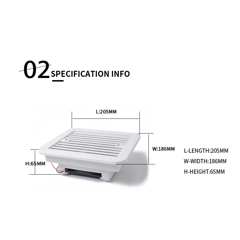 Ventilador de ventilación lateral, ventilación a prueba de polvo para remolque de 12V, RV, caravana, autocaravanas, ventilador de refrigeración-B