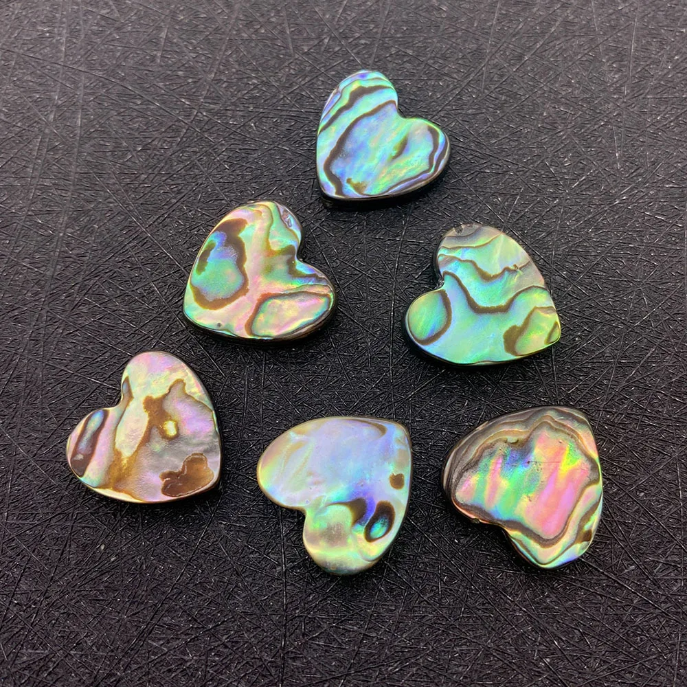 Natural Abalone Shell Beads Heart Shape Straight Hole 10-12-14-15-20mm Abalone Shell Scattered Beads DIY Necklace Bracelet 1/PCS