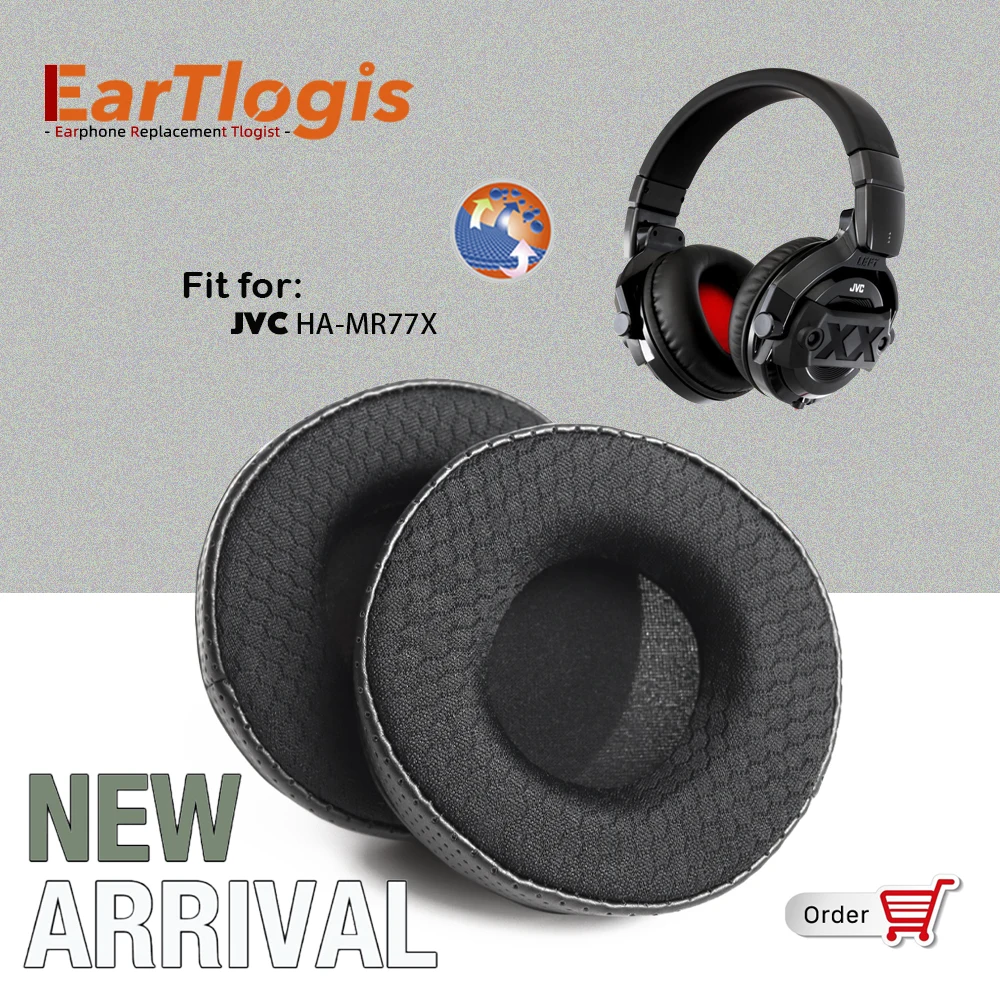 

EarTlogis New Arrival Replacement Ear Pads for JVC HA-MR77X Headset Earmuff Cover Cushions Earpads