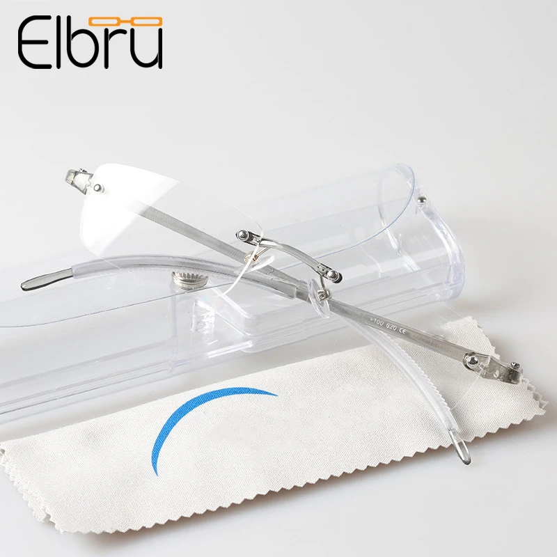 Elbru Vintage Rimless Finished Myopia Glasses Men Women Ultralight Resin Nearsighted Eyeglasses Diopters -1 -2 -2.5 -3 -3.5 -4