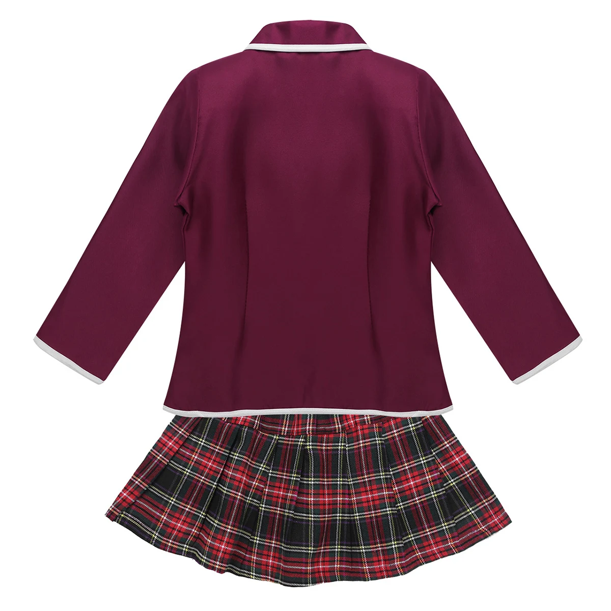 DPOIS Kids Girls Student British Style School Girls Uniforms Children Japanese Anime Costume Coat Shirt Tie Mini Skirt Sets