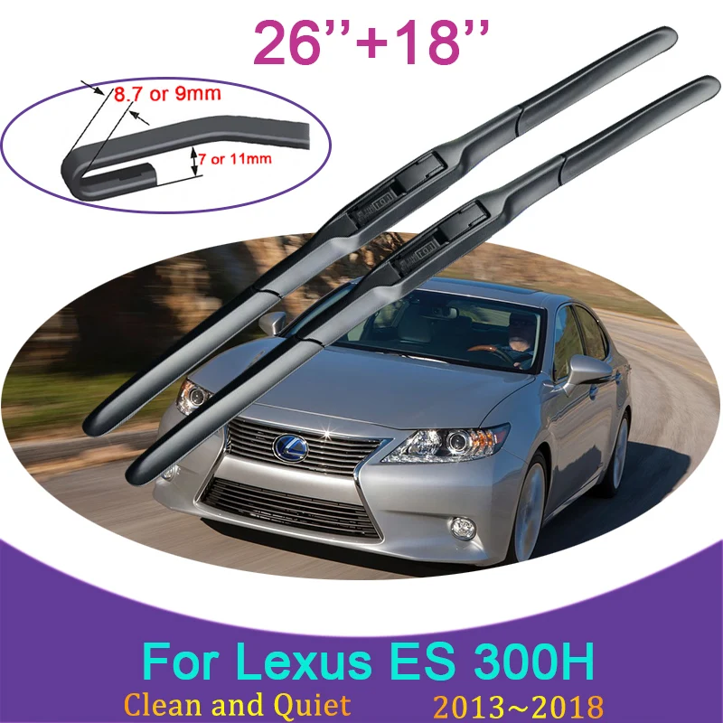 for Lexus ES 300H XV6 2013~2018 Frameless Silent Durable Rubber Wiper Snow Scraping Front Windshield Brushes Car Accessories