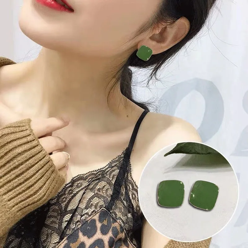 9 Colors Black/White Enamel Korean Stud Earrings For Women 2020 Fashion Jewlery Simple Female Earring Oorbellen Aretes De Mujer