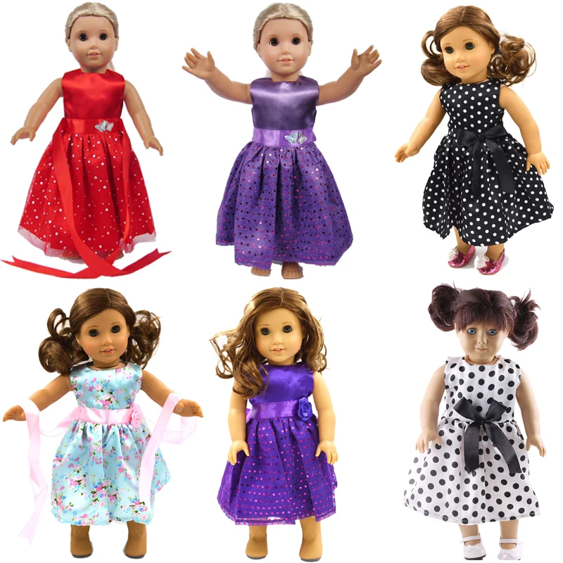 Doll Clothes 15 inch Skirt Bow Dress 18 inch American Doll And 43 cm Born Girl Era Doll Gift Toy