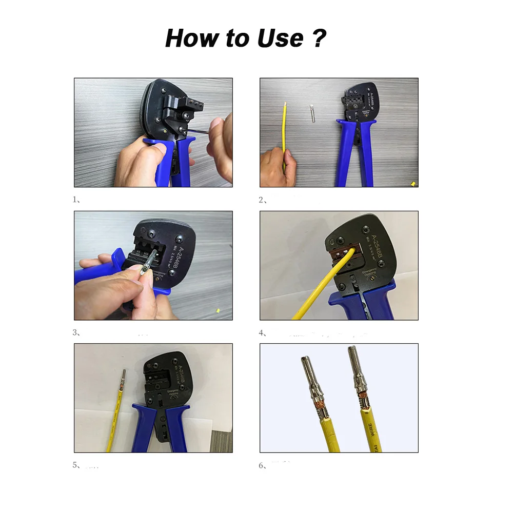 A-2546B Solar Cable Crimping Tool For MC4 Connector Steel Cable Panel PV Cables 2.5mm2 /4mm2 / 6mm2