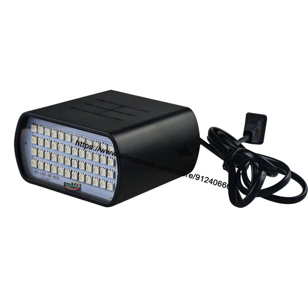 48 LED RGB 3IN1 LED Strobe Lights Disco DJ Party Holiday Christmas Music Club Sound Activated Flash Stage Lighting Effect Show