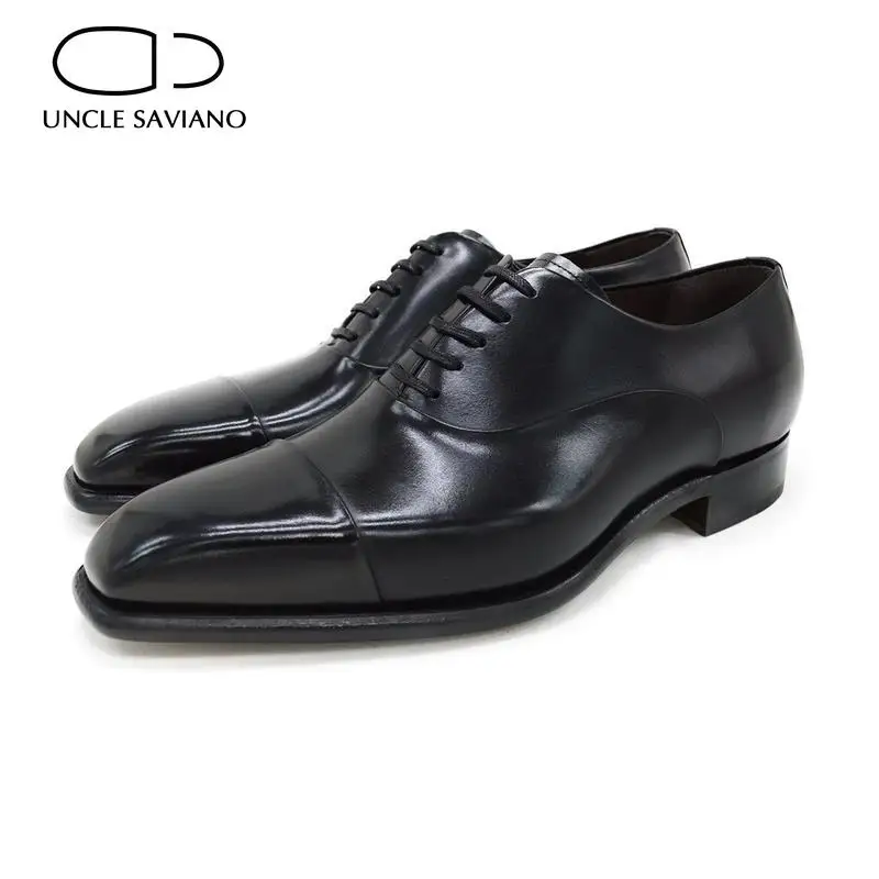 

Uncle Saviano Oxford Dress Formal Best Men Shoes Black Office Original Wedding Man Business Shoe Designer Leather Mens Shoes