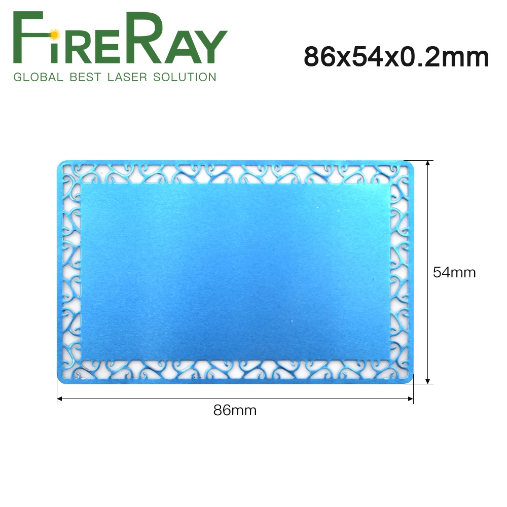 FireRay 100Pcs T=0.2mm Business Name Cards Multicolor Aluminium Alloy Metal Sheet Testing Material for Laser Marking Machine