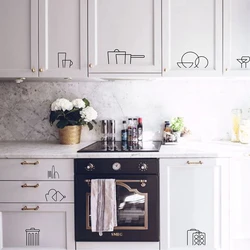 Kitchen Cabinet Decal Vinyl Stickers Kitchen Decoration , Funny DIY Decals Modern Cupboard Drawers Home Decor