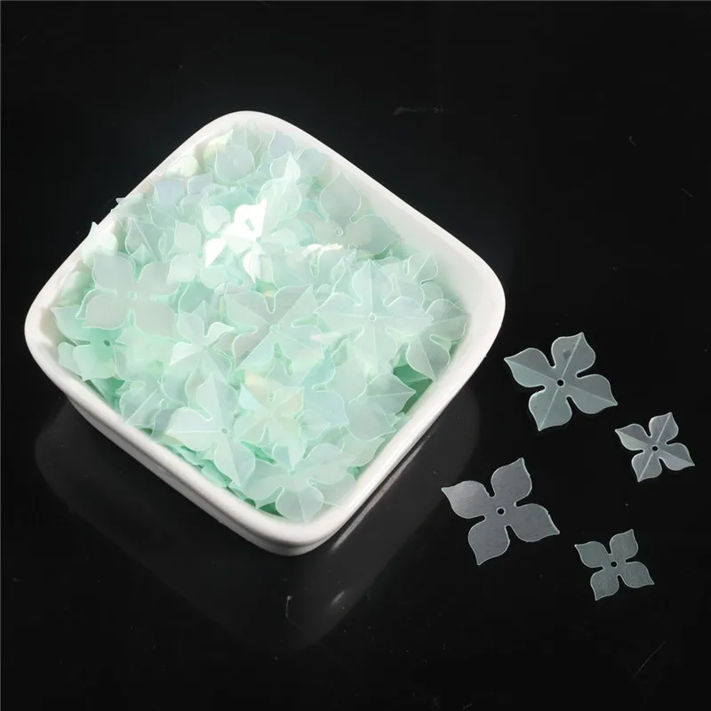 New! Matte Color Lucky Clover DIY Sequins 10mm 20mm Flat Cup Flowers Windmill Sequin Paillette For Jewelry Garments Sewing Craft