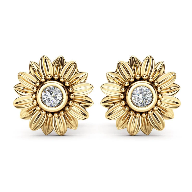 Women's Trendy Sunflower Stud Earrings