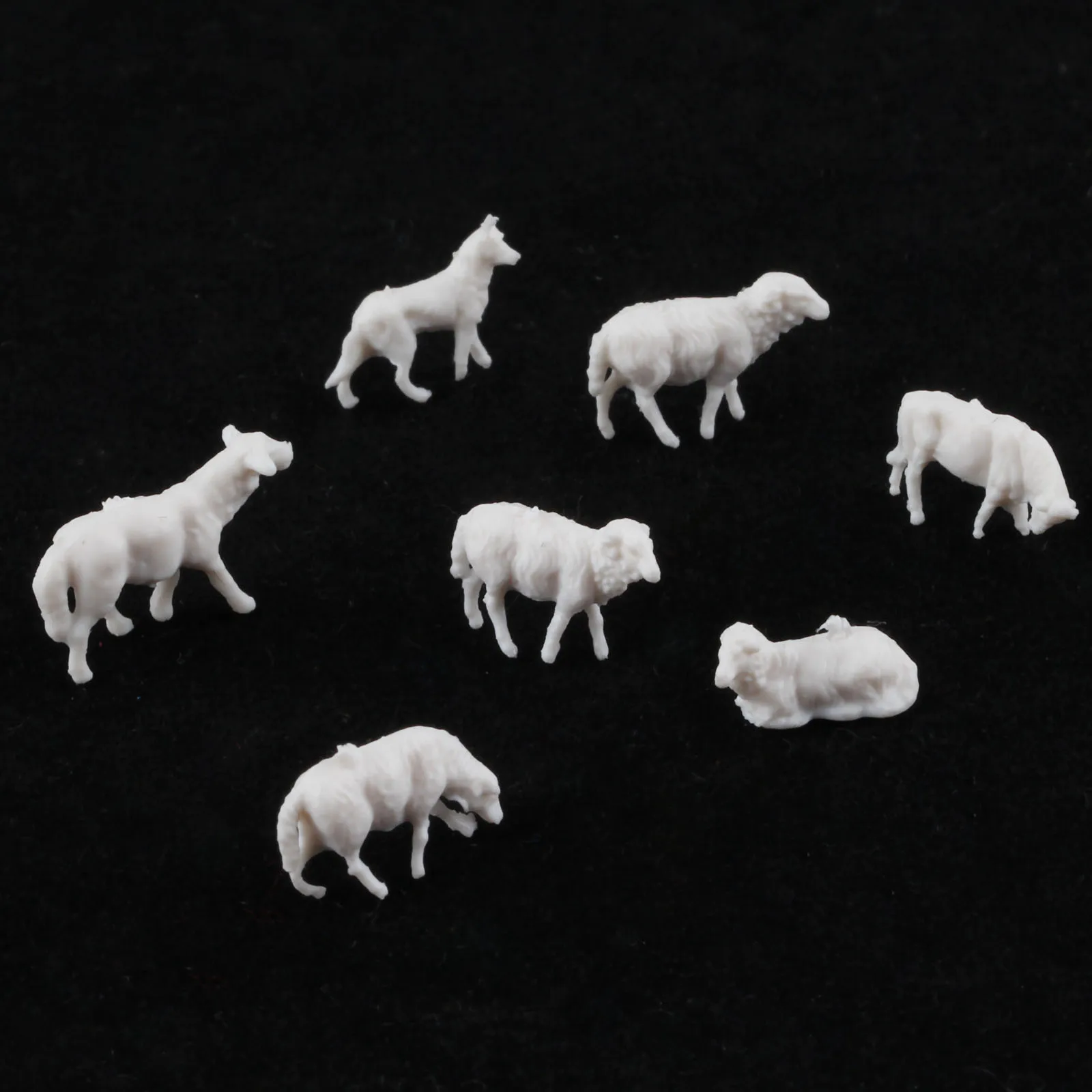 30Pcs 1:87 Model Sheep 10mm UnPainted White Farm Animals Sheep HO Scale Model For Train Doll House Room Box House Model