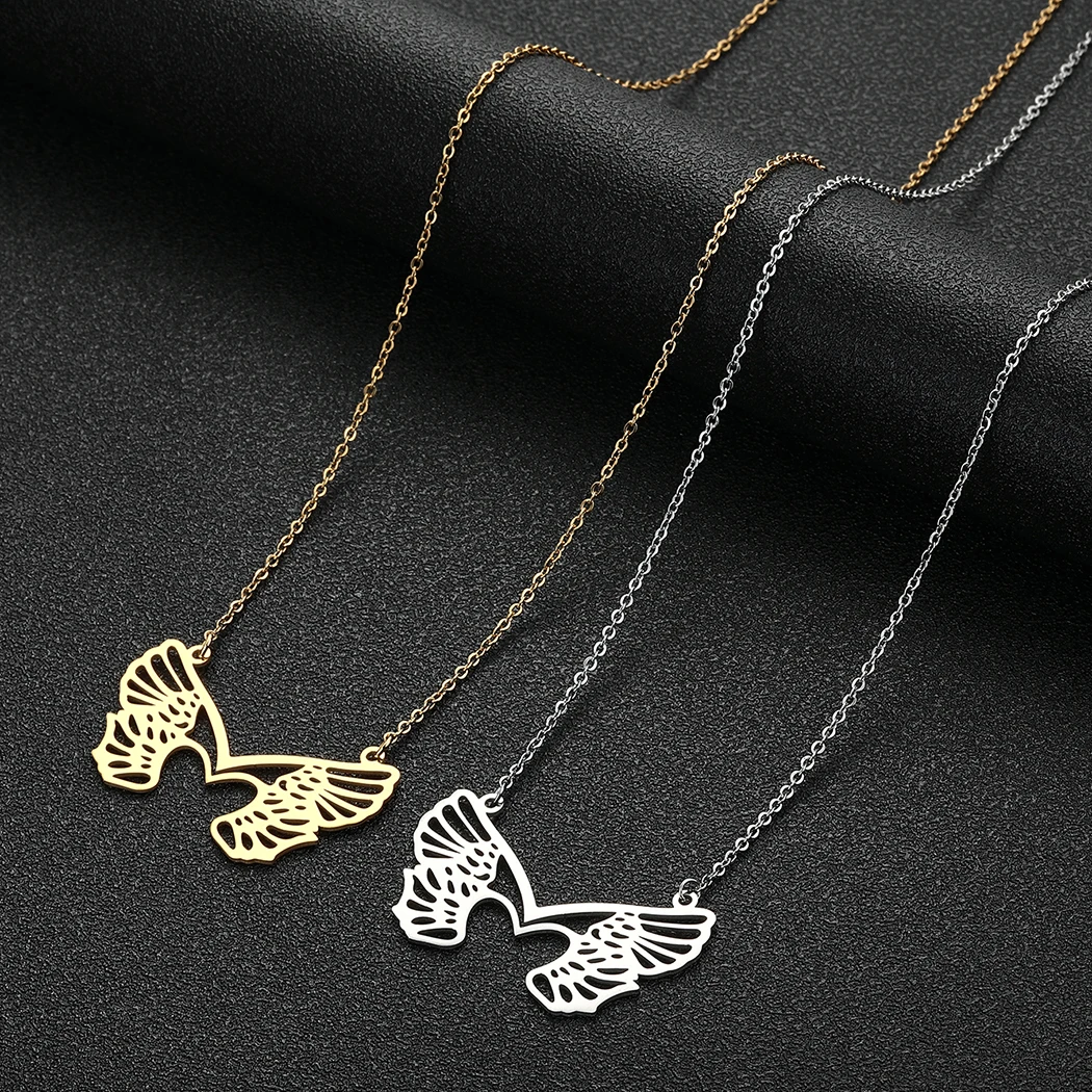 CHENGXUN Hollow Placebo Pendant Necklace for Women Girls Stainless Steel Laser Cut Brian Molko Sign Symbol Charm Neck Chain