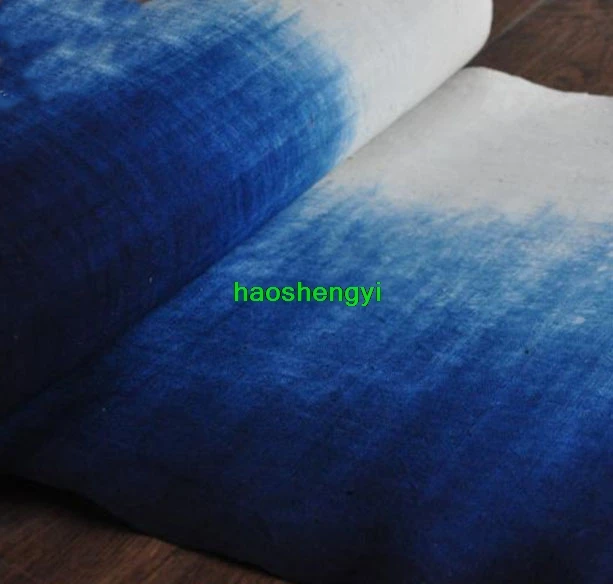 Traditional indigo-dyed hand-woven homespun, tea mat warm curtain plant-dyed garment fabric