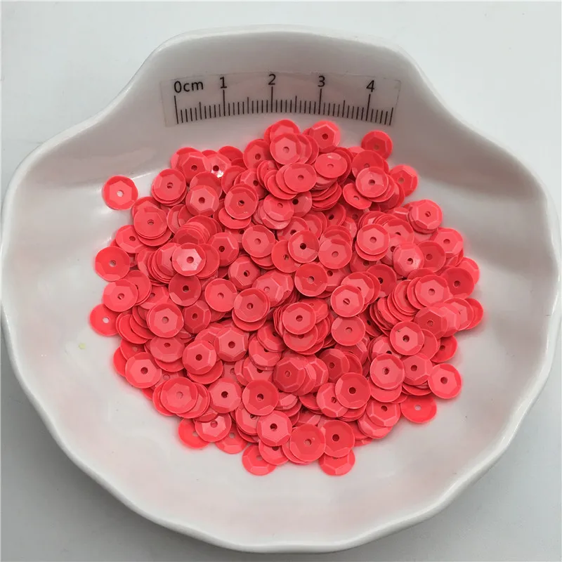 10g 6 millimetri di Colore Solido Tazza di PVC Paillettes Scintillio di Paillettes Per I Vestiti, Cappello, Scarpe. Bambini FAI DA TE. Artigianato