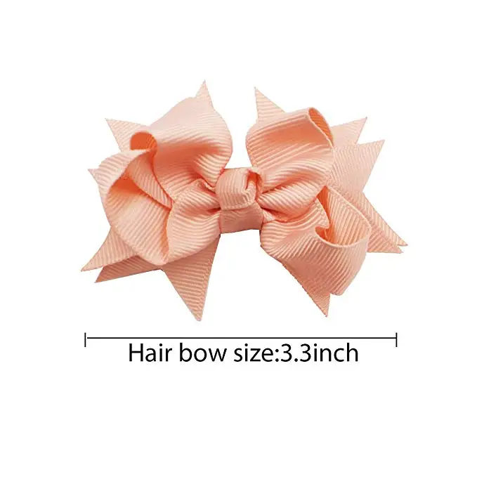 40Pcs 3 inch  Baby Girl Solid Ribbon Hair Bows Alligator Clips for Toddlers,Kids,Children