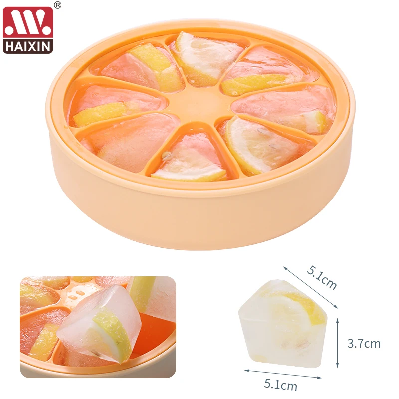 2021 NEW 8 Ice Cube Tray Food Grade Silicone Ice Cube Maker Mold With Lid For Ice Cream Chocolate Party Whiskey Cocktail Drink