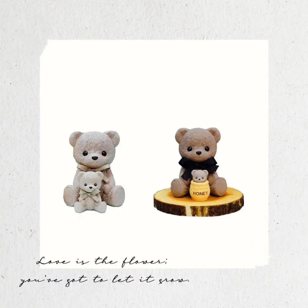 Cute Bear Honey Jar Silicone Mold DIY Aromatherapy Plaster Silicone Mold Pottery mould Candle Mold