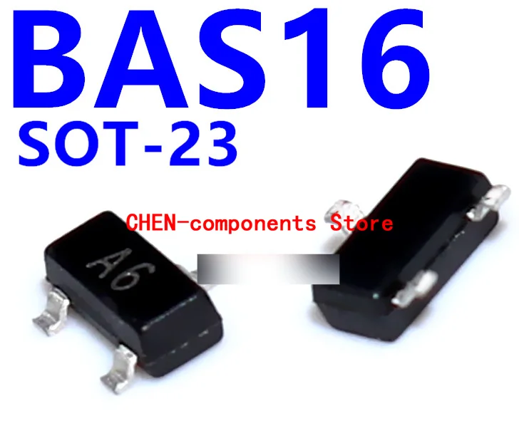 100Pcs BAS16 Sot-23 A6