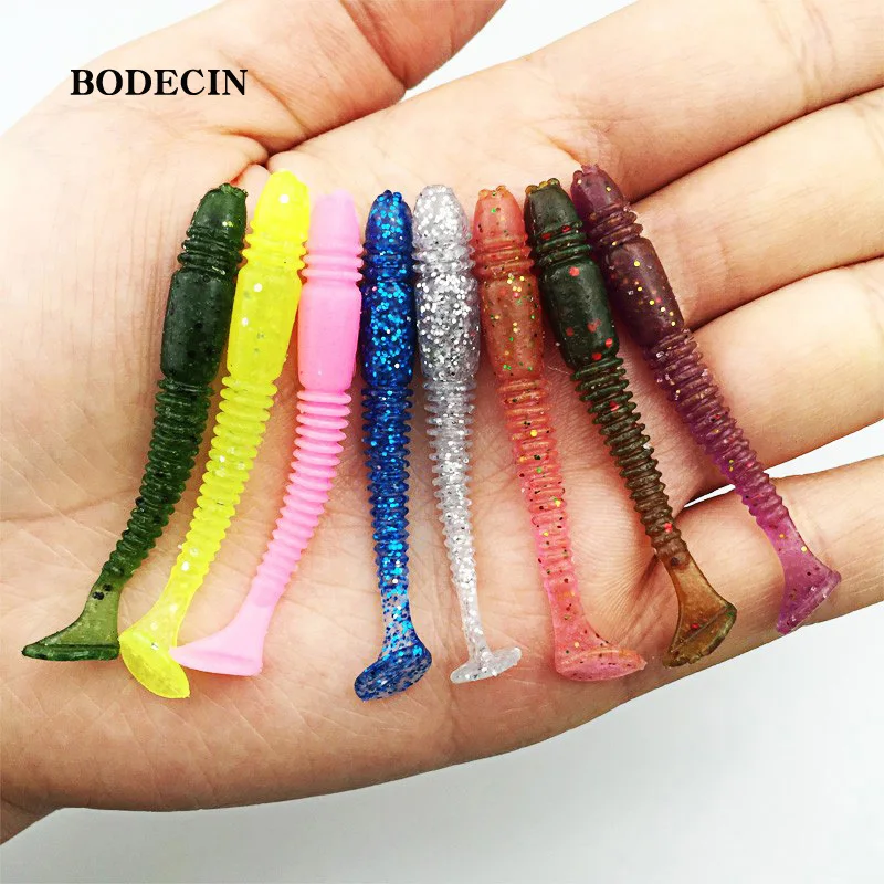 16 SZTUK Miękki silikonowy robak Gumowy ogon T Sztuczna fałszywa przynęta do przynęty wędkarskiej Takcle 50mm 1g Shad Wobbler Salt Smell — zdjęcie 3