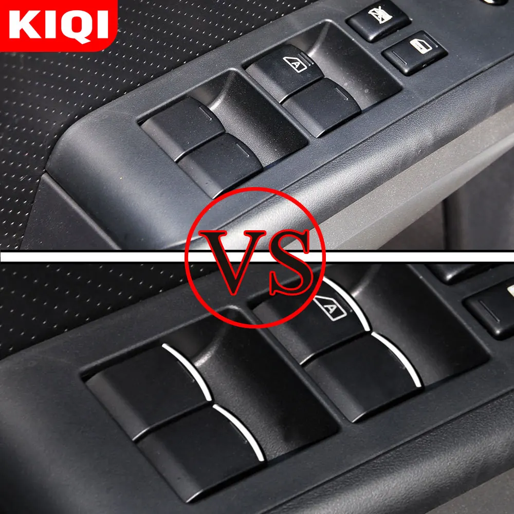 KIQI ABS Chrome Car Windows Lift Panel Button Cover Trim Stickers for Nissan Qashqai J10 2009 - 2013 Interior Accessories