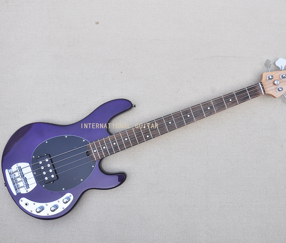 4 Strings Purple Electric Bass Guitar,Rosewood Fretboard