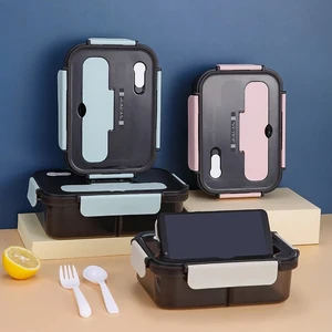 Transparente Lunchbox für Kinder, Lebensmittelvorratsbehälter mit Deckel, Leckage, Mikrowelle, Lebensmittelheizung, Snacks, japanischer Bento Bento Box 8 Hauptverpackung Japanisches Essen - №7