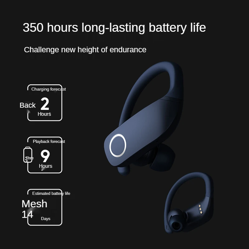 Bluetooth headset real wireless noise reduction waterproof digital display semi in ear TWS sports Earphones