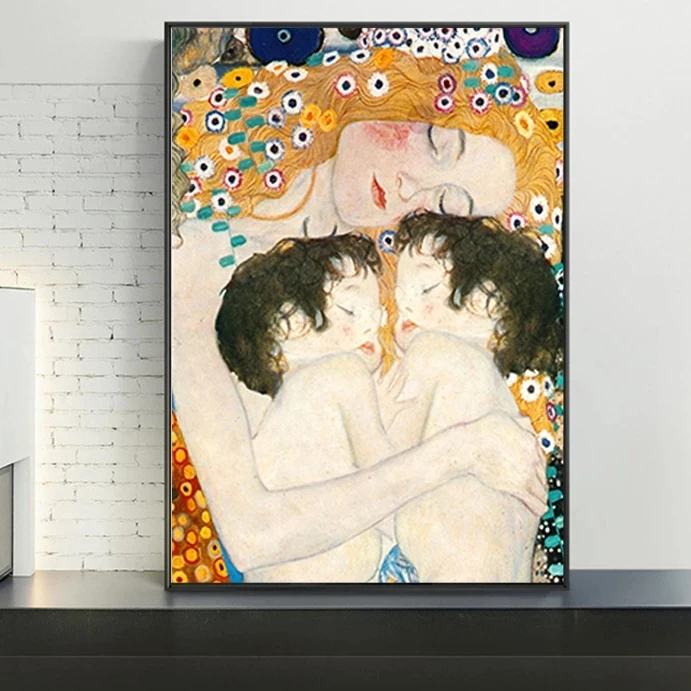 Famous Painting Maternal Love Baby Canvas Wall Art Figure Painting Posters and Print Family Picture for Living Room Decor