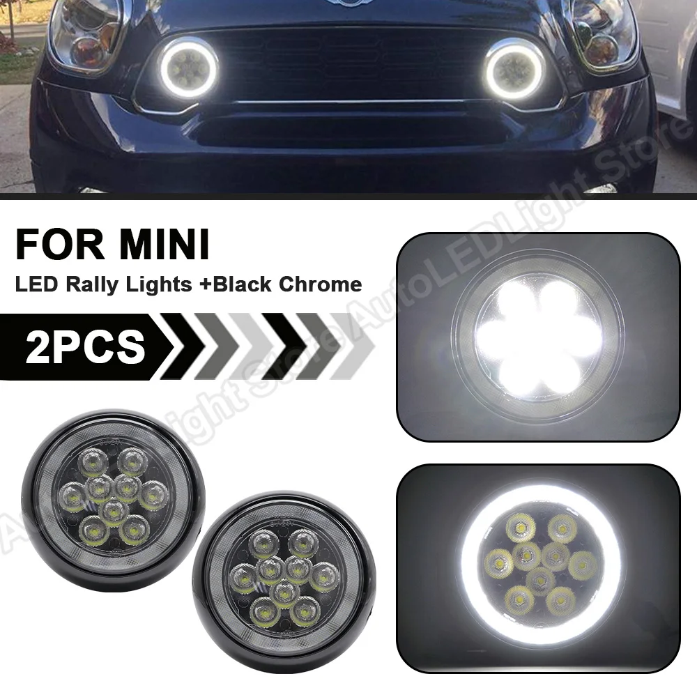 

For Mini Cooper R55 R56 R57 R58 LED Halo Ring DRL Rally Driving Lights Daytime Running Daylight Rally Lamp Additional Headlight