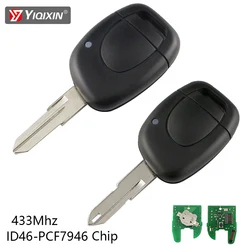 YIQIXIN 1 Button For Renault Megane Scenic Master Twingo Trafic Kangoo Laguna Espace Clio Remote Car Key ID46 Chip 433Mhz Blade