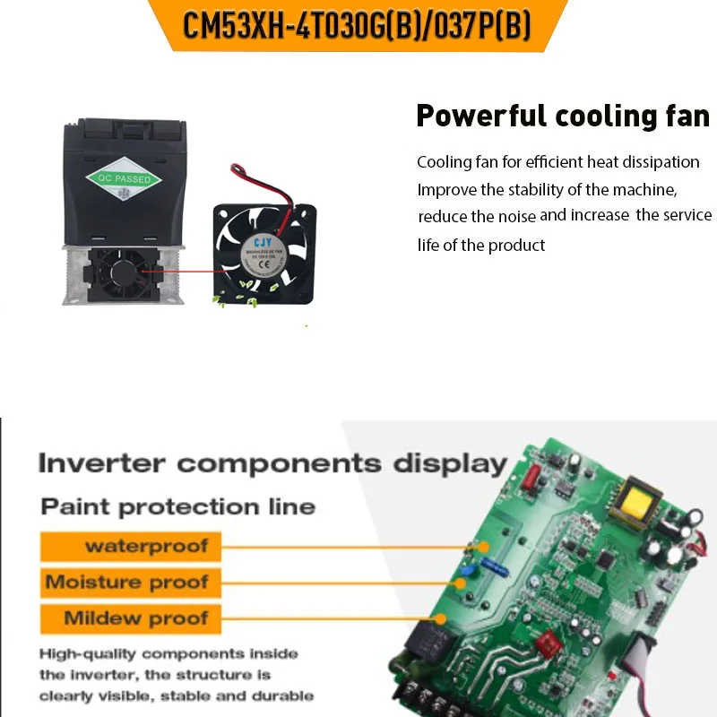 VFD frequency converter 0.75KW/1.5KW 380V three-phase input CM530H-4TR75GB/1R5GB engraving machine spindle motor speed controlle