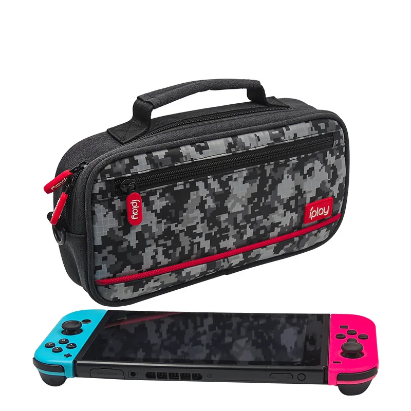 Portable Camouflage Nintend Switch Storage Bag Protective Carrying Case Iagonal Zipper Bag with Interlayer for NS Switch/ Lite