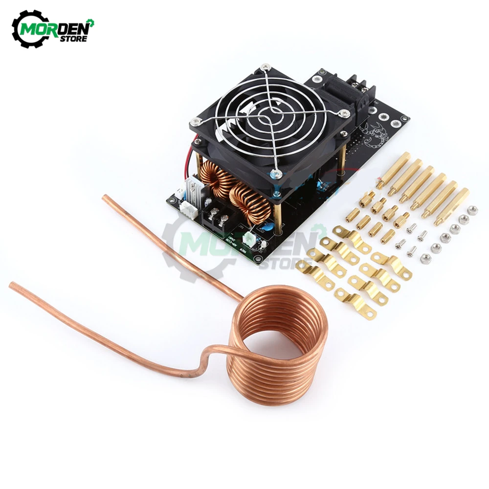 1000W 20A ZVS Tesla Coil Induction Heating Board Module DIY Kit PCB Board Flyback Driver Heater with Cooling Fan