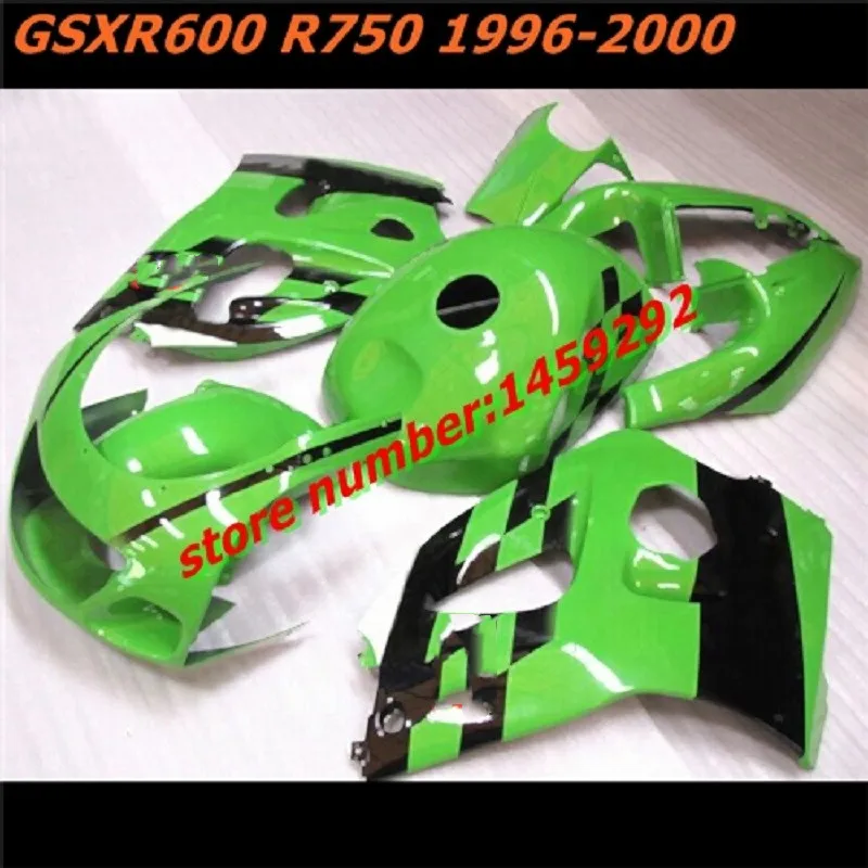 Green blac custom Motocycle fairings for 1996 1997 1998 1999 2000 A GSXR600 SRAD GSXR750 GSXR 600 750 96 97 98 99 00 fairing