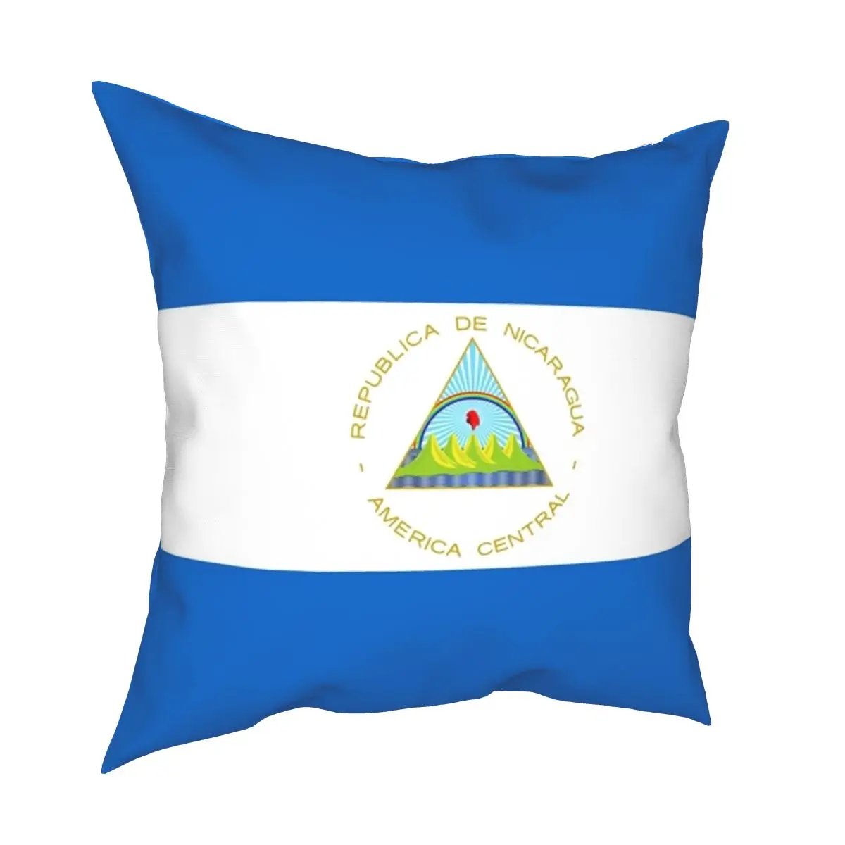 

Flag Of Nicaragua Square Pillowcase Polyester Printed Zip Decorative Pillow Case for Bed Cushion Cover 18"