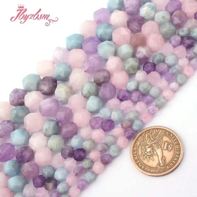 Natural Lavender Aquamarines Amethyst Quartz Faceted Stone Beads For Jewelry Making Strand 15\