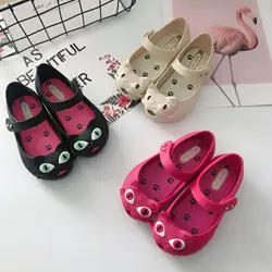 New Girls Princess Shoes For Children Kids cat Jelly Shoes toddler Mini DD Cute Cat Flat Sandalias Comfortable Sandals DD004