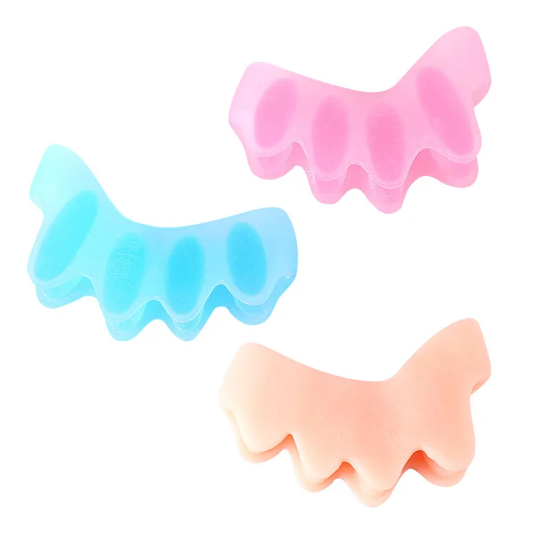 4pcs=2pairs Child Toe Separator Stretcher Silicone Bone Straightener Spreader  Hallux Valgus Corrector Foot Care For Kids