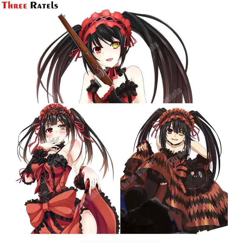 Three Ratels A999 Anime Role Kurumi Tokisaki Stickers For Peugeot 207 Car Sticker Auto Decals Vinyl Waterproof Material