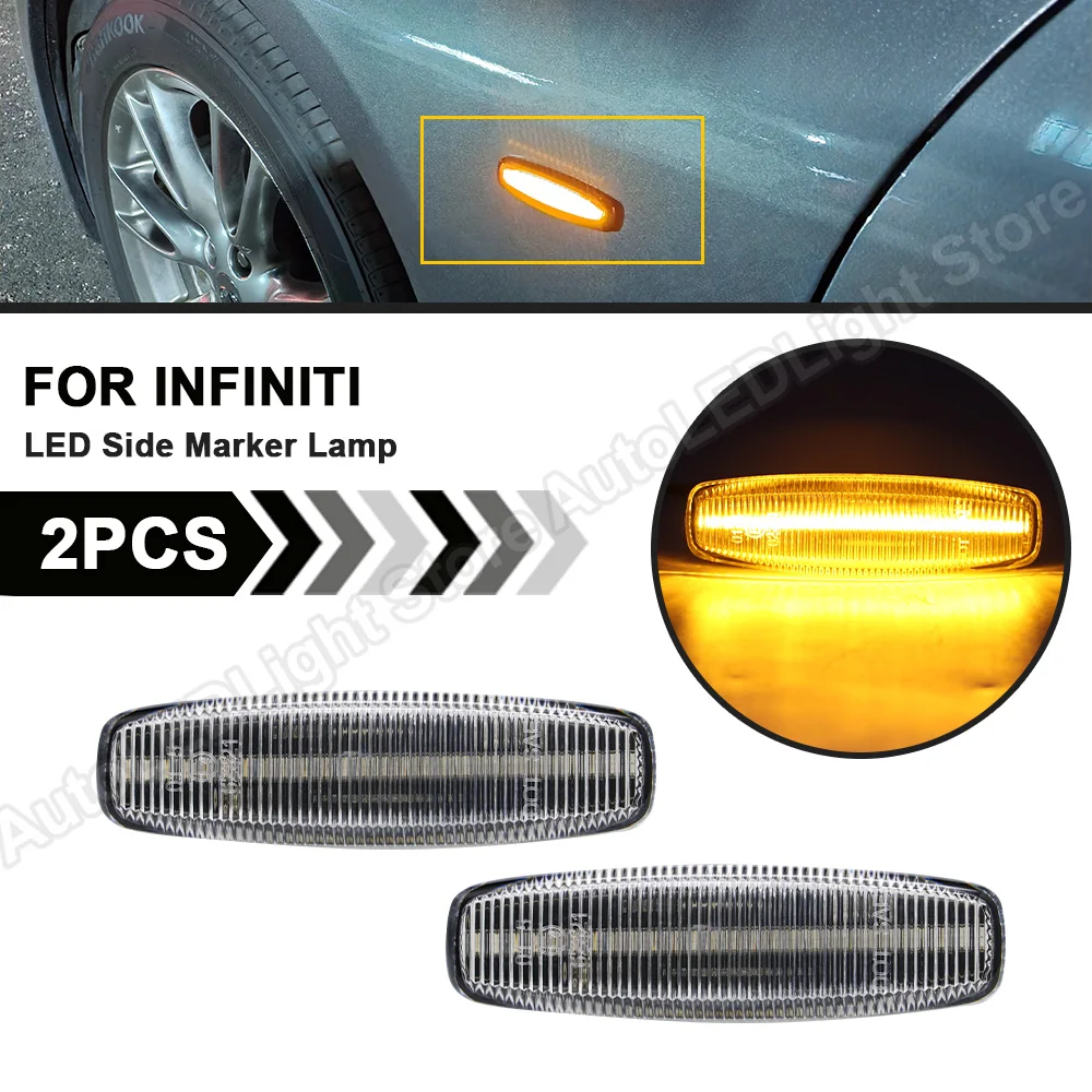 2X LED Front Side Marker Light Turn Signal Indicator Lamp For Infiniti G37 Y51 M35/M45 Q40 Q60 Q70 QX50 60 70 Nissan Murano Fuga