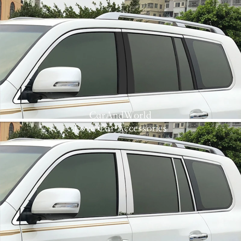 Stainless Steel For Toyota Land Cruiser 2008-2021 Center Pillar Cover Car Window Trims Middle Column Frames Decorate Accessories