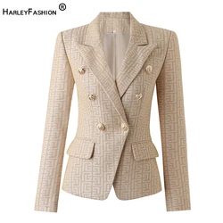 HarleyFashion-Jaqueta formal de textura feminina, blazer luxuoso, coleção primavera, 2021