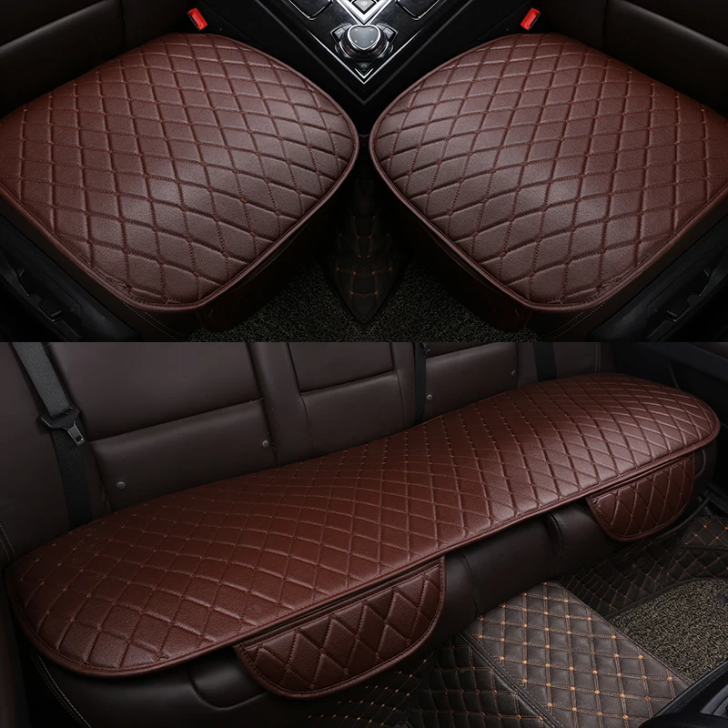 Universal Leather Car Seat Cover Cushion Front Rear Backseat Seat Cover Auto Chair Seat Protector Mat Pad Interior Accessories