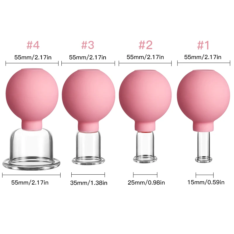 Face Massage Rubber Vacuum Cupping Body Cups Face Skin Lifting Anti-Wrinkle Cupping Therapy Facial Medical Massage Tools