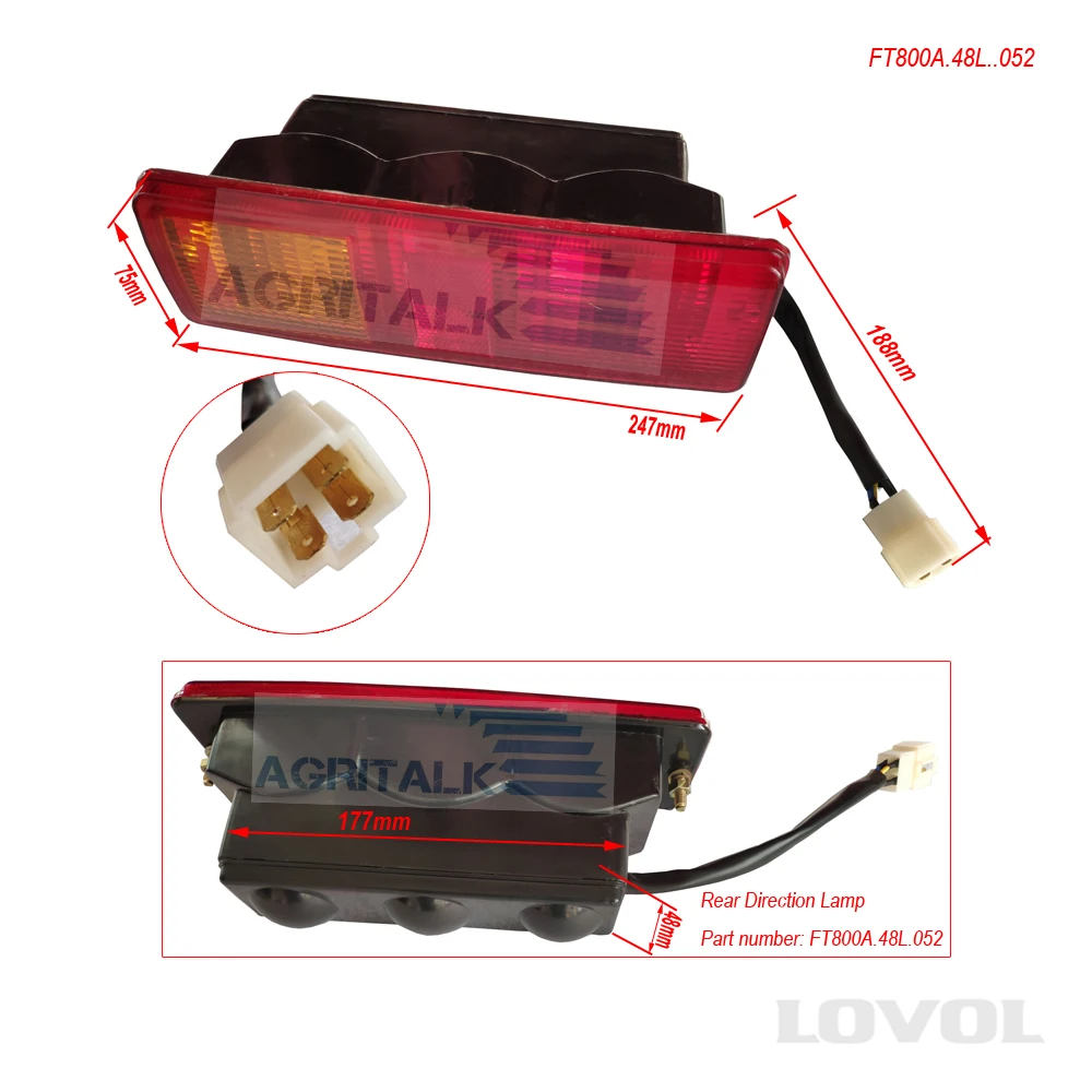 rear direction lamp for Lovol TD series tractor, part number :